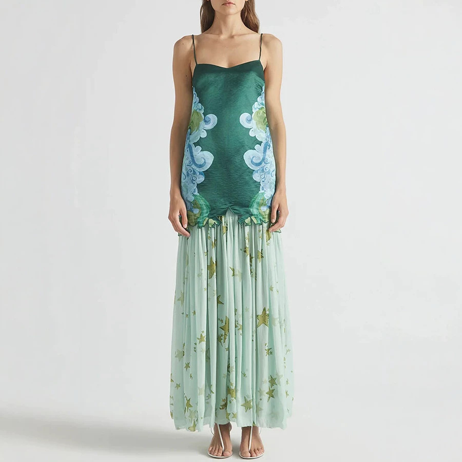 Midi Skirt Floral - Shpmishal Kadın 2 Parça Etek Takımı