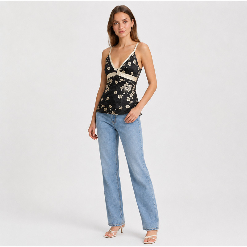 Yaz Kadın Çiçekli Cami Üst Y2K - Romper Floral Print incelemesi ve fiyatı