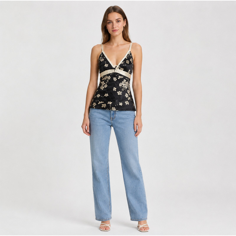 Yaz Kadın Çiçekli Cami Üst Y2K - Romper Floral Print incelemesi ve fiyatı
