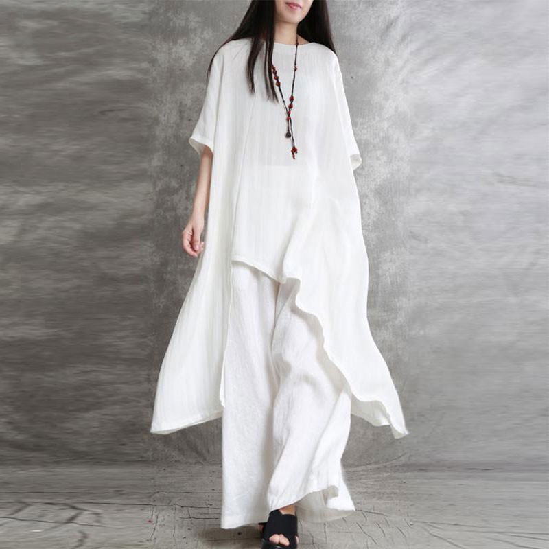 Kadın pamuk keten 2-piece setl - Linen Pant Wide incelemesi ve fiyatı