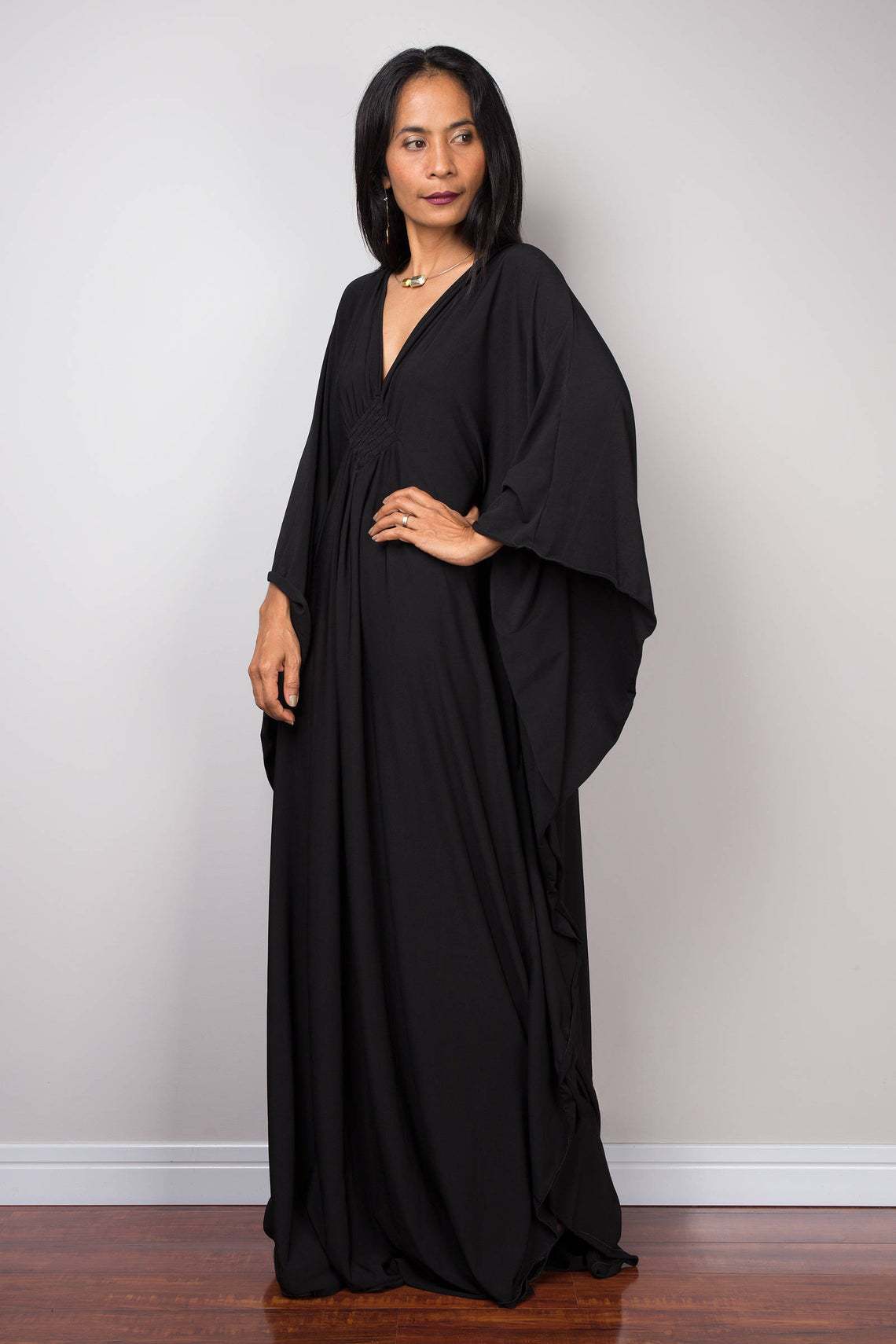 Kadınlar için Tek Renk V Yaka  - Cover Up Kaftan incelemesi ve fiyatı