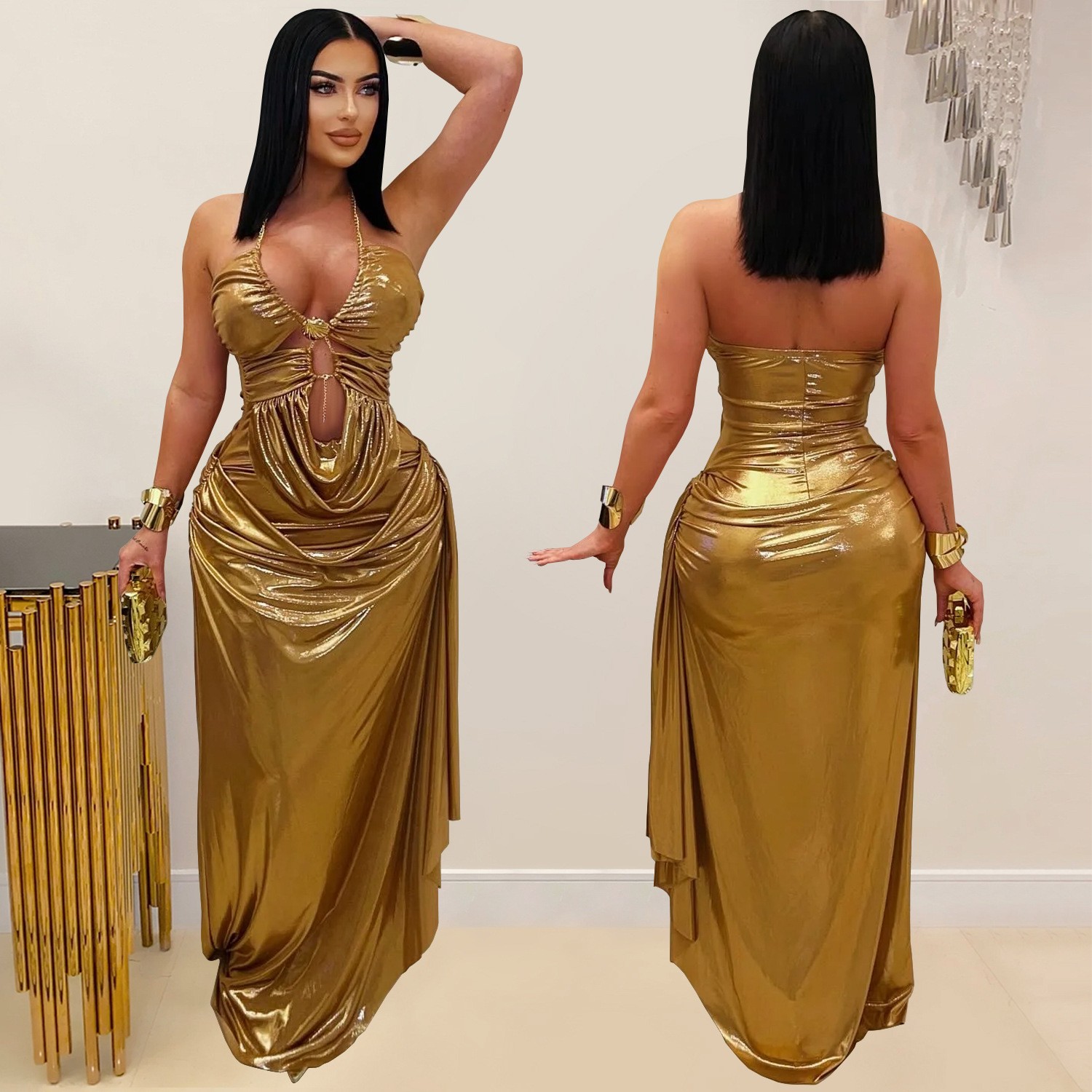Düğün Konuğu Elbisesi Abiye Bo - Maxi Dress Halter incelemesi ve fiyatı