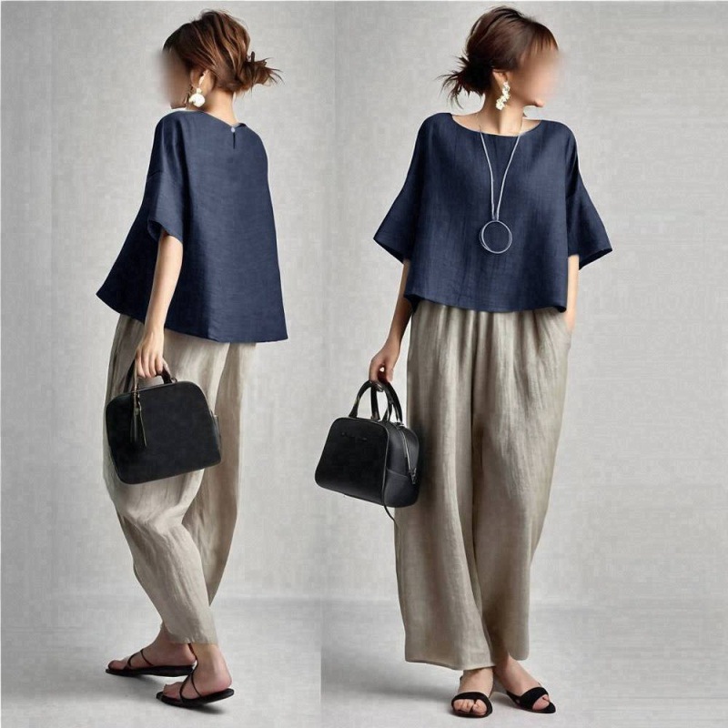 İki Parçalı Kadın Pantolon Tak - Linen Pant Wide incelemesi ve fiyatı